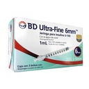 JERINGA DESCHABLE PARA INSULINA BD ULTRA FINE 1 mL 31g X 6mm 30pz