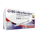 JERINGA DESCHABLE PARA INSULINA BD ULTRA FINE 0.3mL 31g X 6mm 30pz