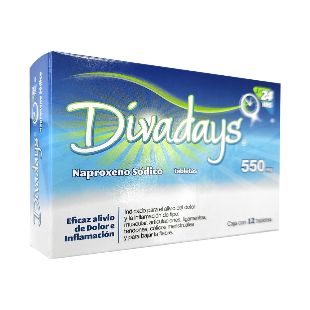 DIVADAYS NAPROXENO SODICO 550 MG 12 TABLETAS