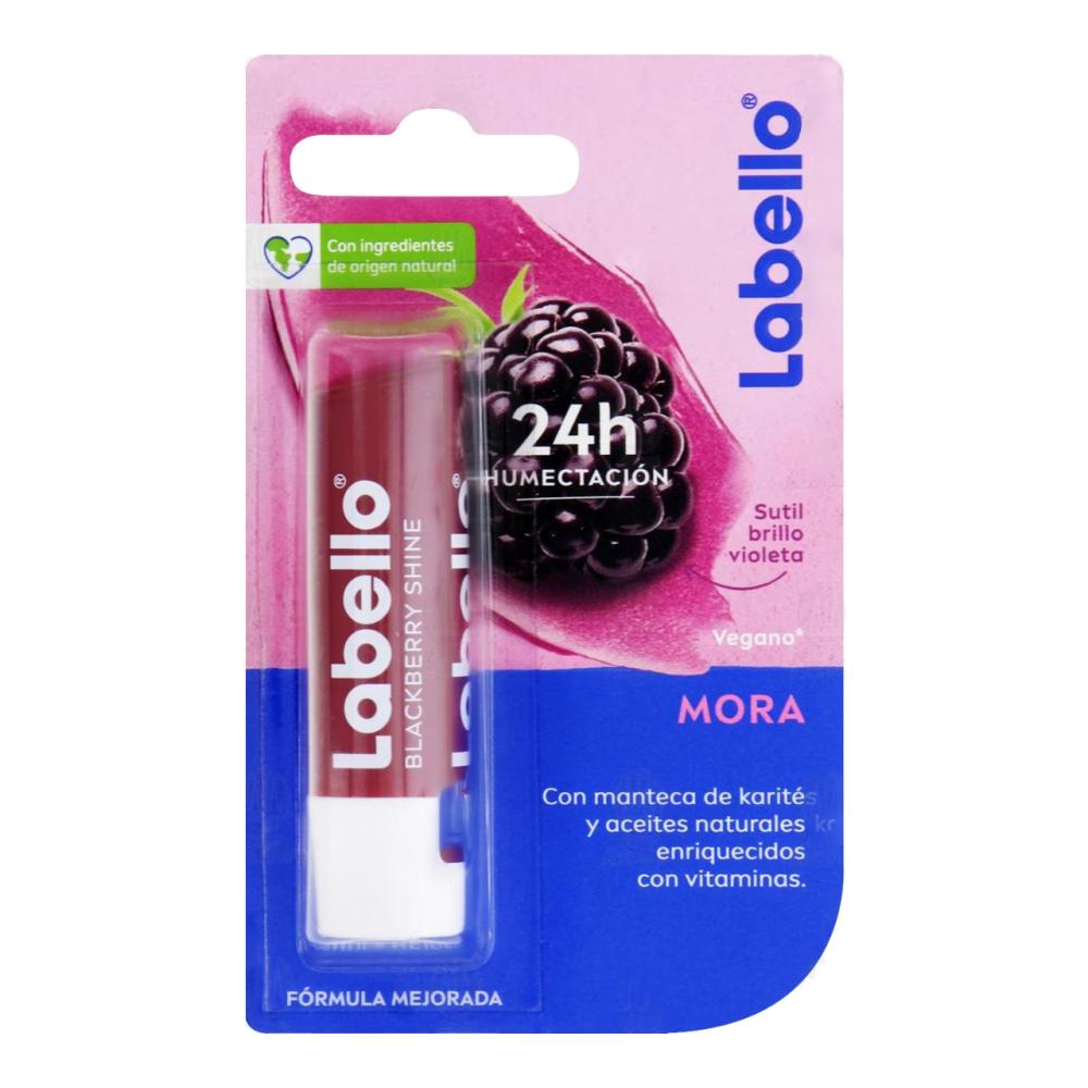 LABELLO PROTECTOR LABIAL MORA 24h Hidratación Profunda, Brillo Violeta y Aroma Afrutado