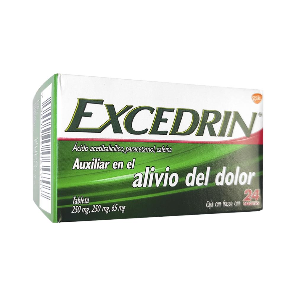 EXCEDRIN TRIPLE ACCION 250/250/65 mg 24 Tabletas Alivio Rápido y Potente del Dolor de Cabeza y Migraña
