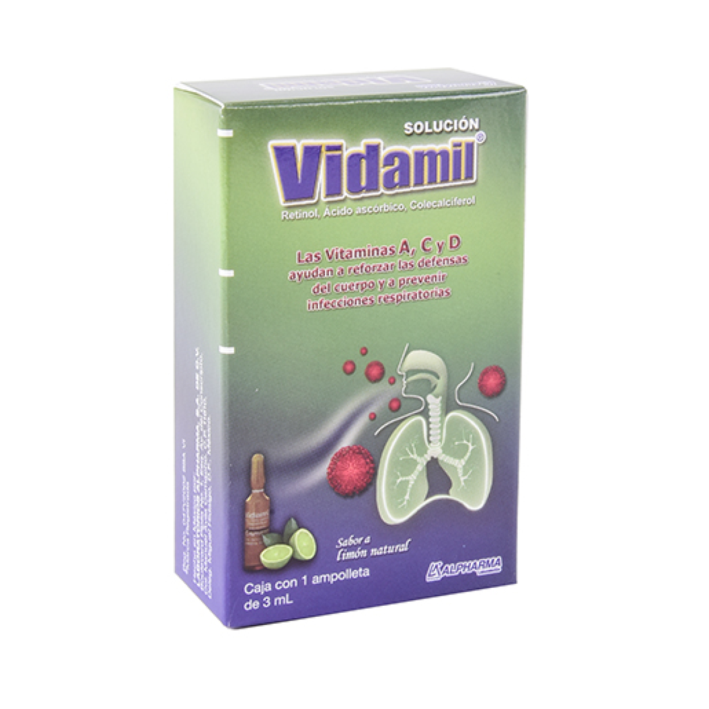 VIDAMIL LIMON 7800 UI/600 mg/1200 UI/3 ml 1 Ampolleta