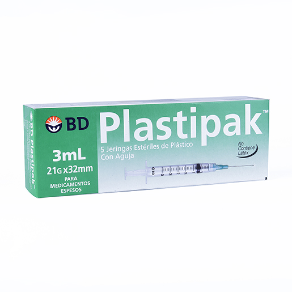 PLASTIPACK JERINGA DESCH BD 3 ml 21 g X 32 mm 5 Jeringa