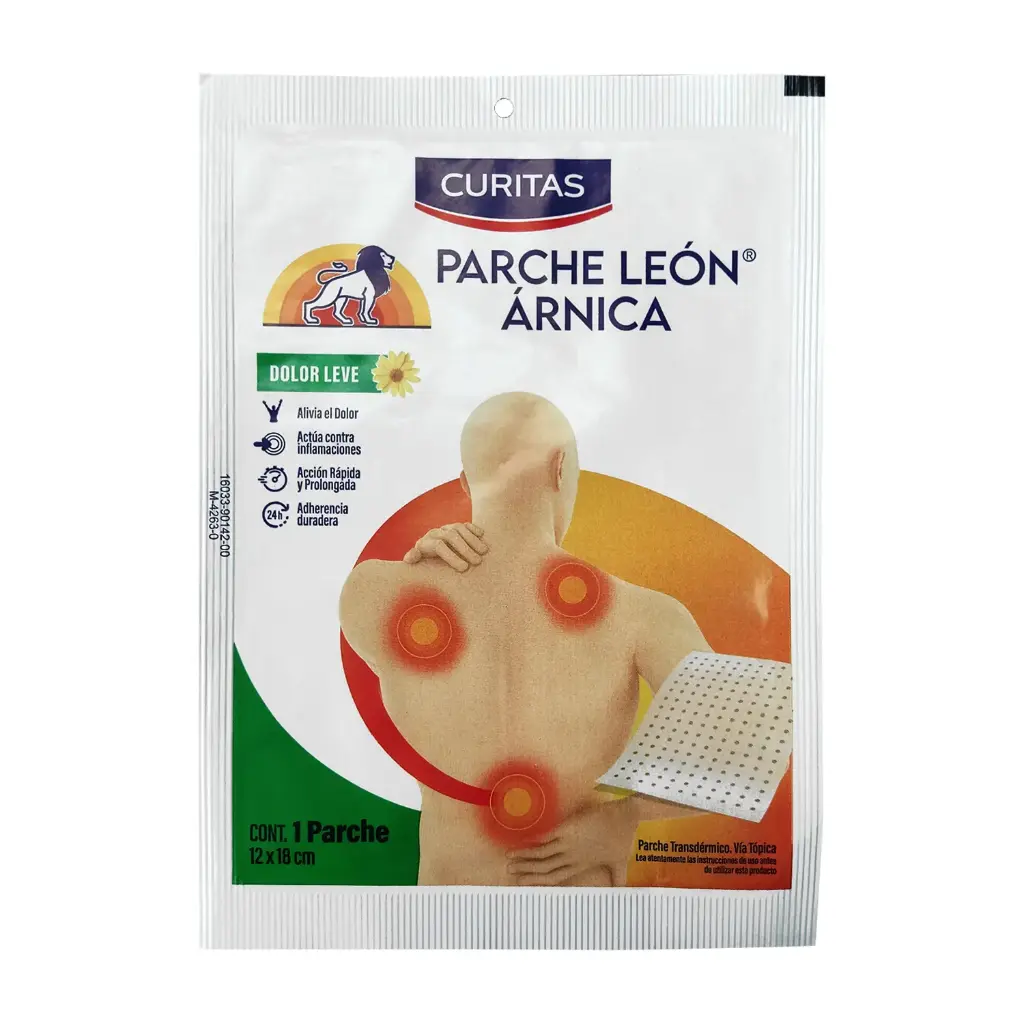 PARCHE LEON ARNICA CURITAS 18cm X 12cm 1pz