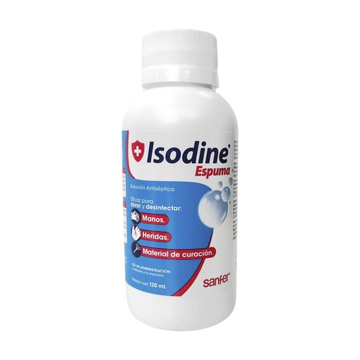 ISODINE ESPUMA CUTÁNEA 10% - 120 ml | Solución de Povidona Yodada | Antiséptico de Amplio Espectro