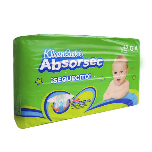 KleenBebé ABSORSEC ULTRA GDE GRANDE 40 Pañales