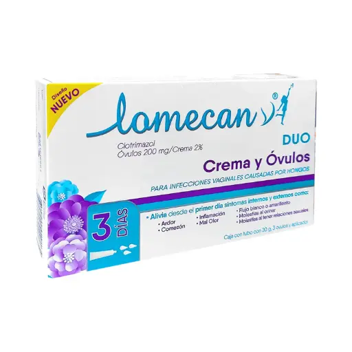 LOMECAN DUAL OVU + CREMA 20G 20 g 3 Óvulo