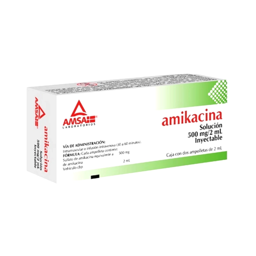 AMIKACINA 500 mg/2 ml 2 Ampolleta