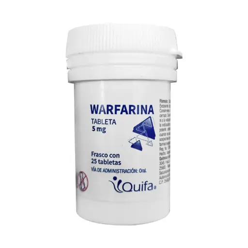 WARFARINA 5 mg 25 Tabletas