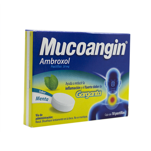 MUCOANGIN MENTA 20 mg 18 Pastillas