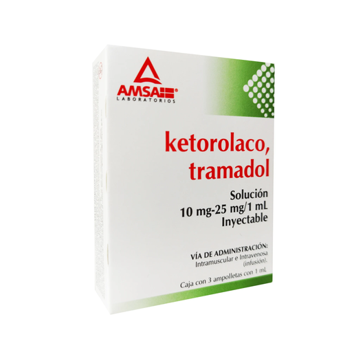 KETOROLACO - TRAMADOL 10/25 mg 3 Ampolleta