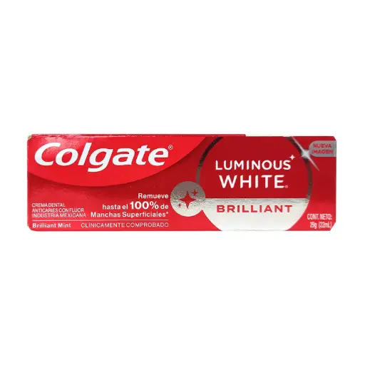 PASTA DENTAL COLGATE LUMINOUS WHITE CON 22 ML - 1 Pieza