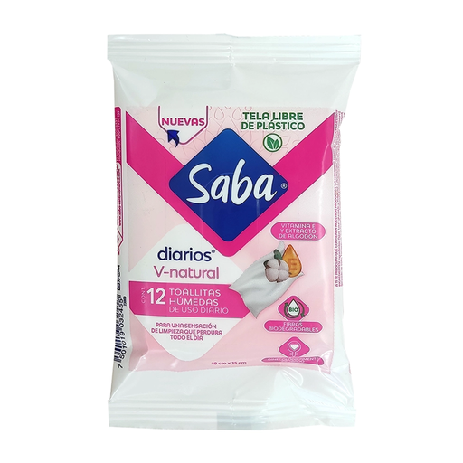 TOALLITAS HUMEDAS SABA V NATURAL - 12 Toallitas Húmedas