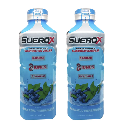 SUEROX MORA AZUL - HIERBABUENA DOS PZS CON 630 ML C/U - 2 Piezas