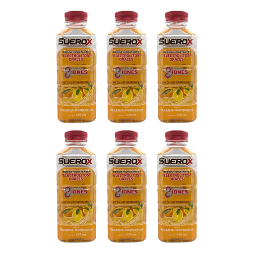 SUEROX NARANJA - MANDARINA SEIS PZS CON 630 ML C/U - 6 Piezas