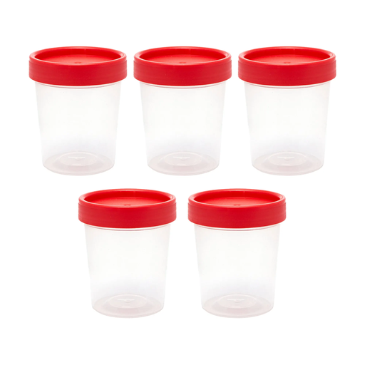 VASO COPRO CON TAPA 5 PZS DE 120 ML C/U - 5 Piezas