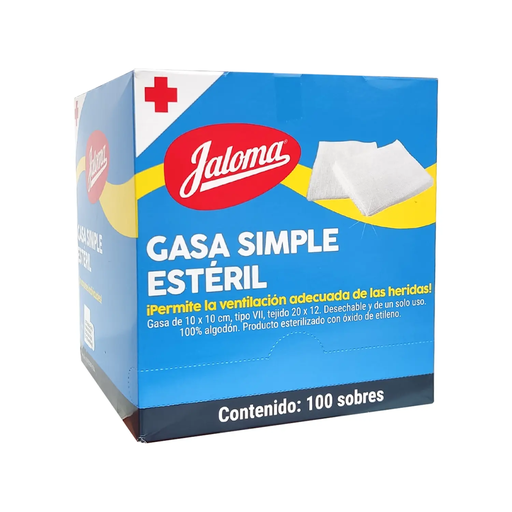 GASA SIMPLE ESTERIL JALOMA 10cm X 10cm 100 Sobre(s)
