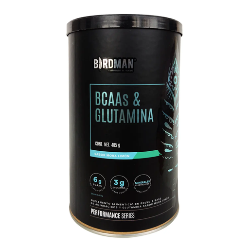 BCAAS Y GLUTAMINA MORA - LIMON BIRDMAN 405g 