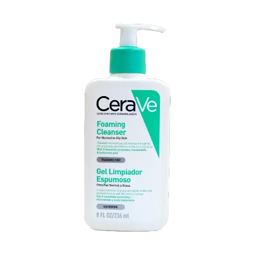 CERAVE GEL LIMPIADOR ESPUMOSO PIEL NORMAL A GRASA 236Ml