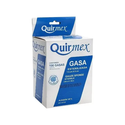 GASA ESTERILIZADA 7.5X5 CM QUIRMEX C/100