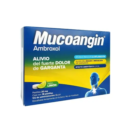 MUCOANGIN LIMON 20MG 18 PASTILLAS