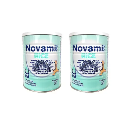 NOVAMIL RICE NO LACTEA DE 0 A 36 MESES DOS LATAS DE 400 G C/U