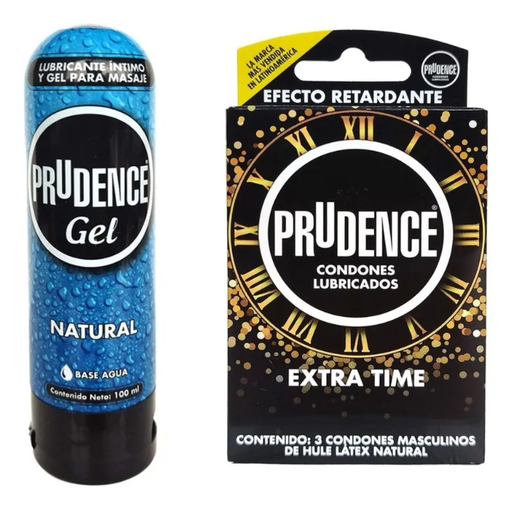 CONDON EXTRA TIME Y LUBRICANTE GEL NATURAL KIT PRUDENCE