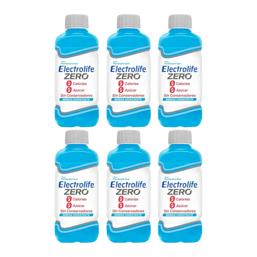 ELECTROLIFE ZERO FRAMBUESA AZUL SEIS PZAS DE 625ML C/U