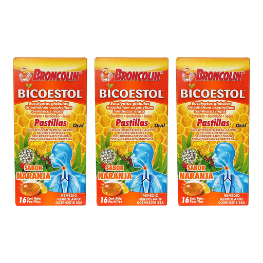 BRONCOLIN BICOESTOL NARANJA TRES PZAS