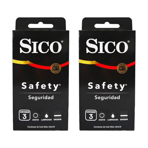 SICO CONDONES SAFETY C/3 CONDONES PACK DE 2 PZAS