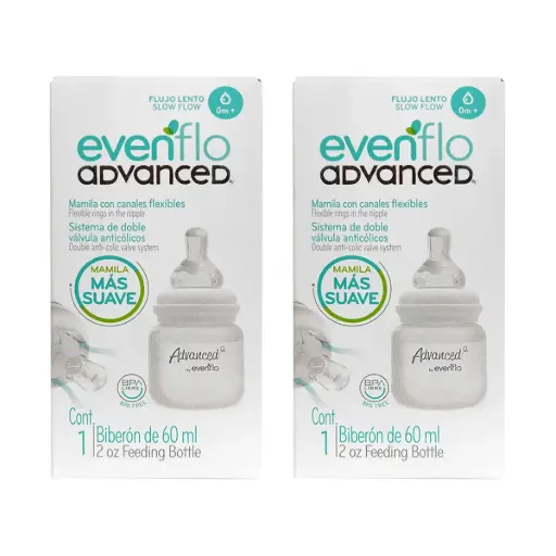 BIBERON EVENFLO ADVANCE 60 ML FLUJO LENTO 2 PACK