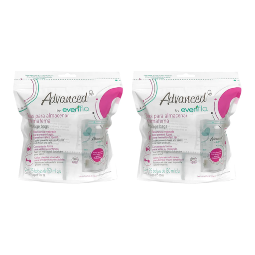 BOLSAS EVENFLO PARA ALMACENAR LECHE MATERNA 25 Piezas DE 150 ML C/U 2 PACK 
