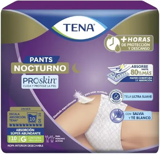 TENA PANTS NOCTURNO G 10 PZS