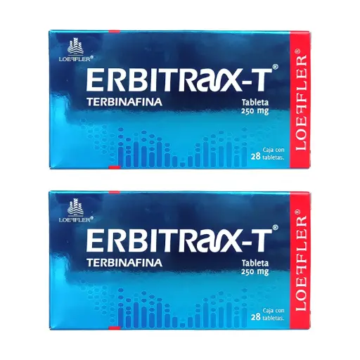ERBITRAX-T 250 mg 28 Tabletas PACK 2 CAJAS