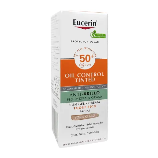 EUCERIN OIL CONTROL TINTED FPS50+ TOQUE SECO TONO CLARO 54 G