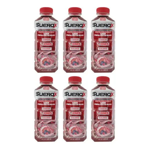 SUEROX FRESA - FRUTOS ROJOS CON 630 ML C/U - 6 Piezas