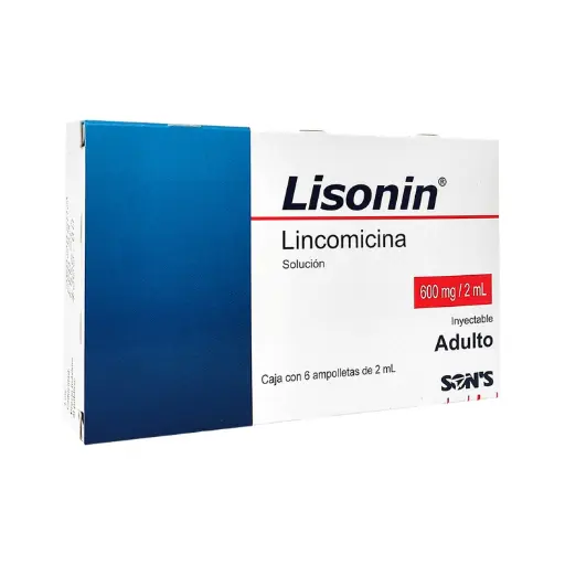 LISONIN LINCOMISINA 600 mg SOLUCIÓN 6 Ampolletas 1mL