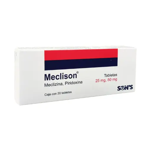 MECLISON MECLOZINA, PIRIDOXINA 25/50mg 20 Tabletas