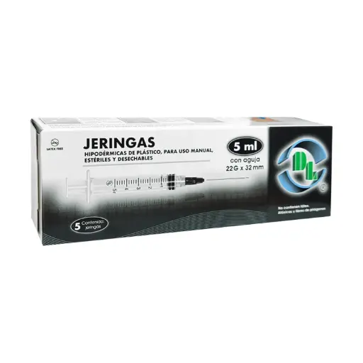 JERINGA DESECHABLE DL 0.5 ml 22 g X 32 mm 5 Jeringas