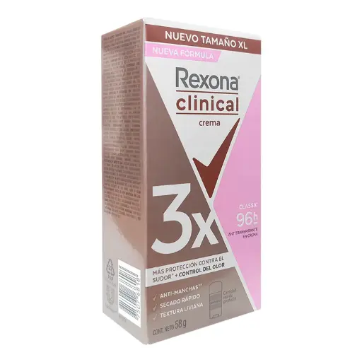 REXONA CLINICAL ANTITRANSPIRANTE EN CREMA 58 G