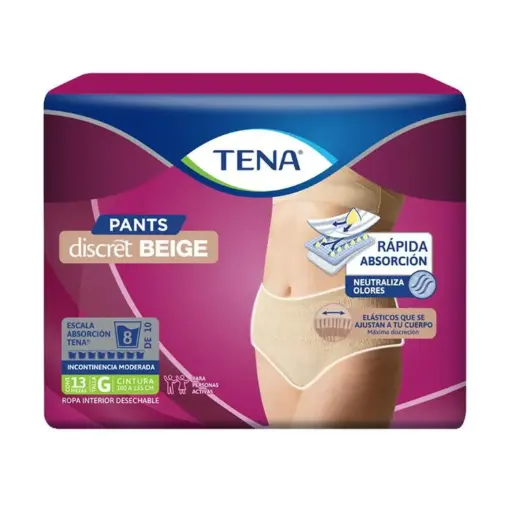 TENA PANTS DISCRET BEIGE G 13 PZS