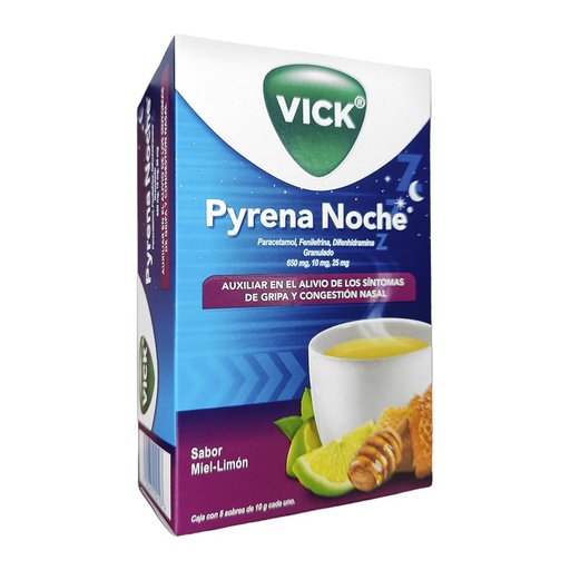 VICK PYRENA NOCHE MIEL-LIM 650/10/25 mg 5 Sobre(s)