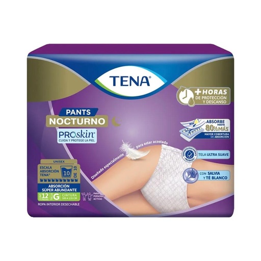 TENA PANTS NOCTURNO PROSKIN TALLA G 12 PZS