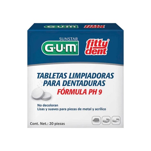 GUM FITTY DENT TABLETAS LIMPIADORAS 20 PZS