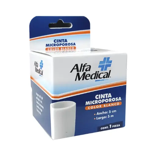 CINTA MICROPOROSA ALFA MEDICAL BLANCO 5 CM X 5 M