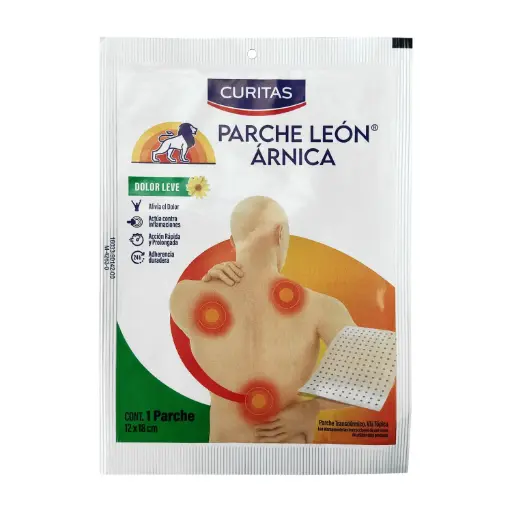 PARCHE LEON ARNICA CURITAS 18cm X 12cm 1pz